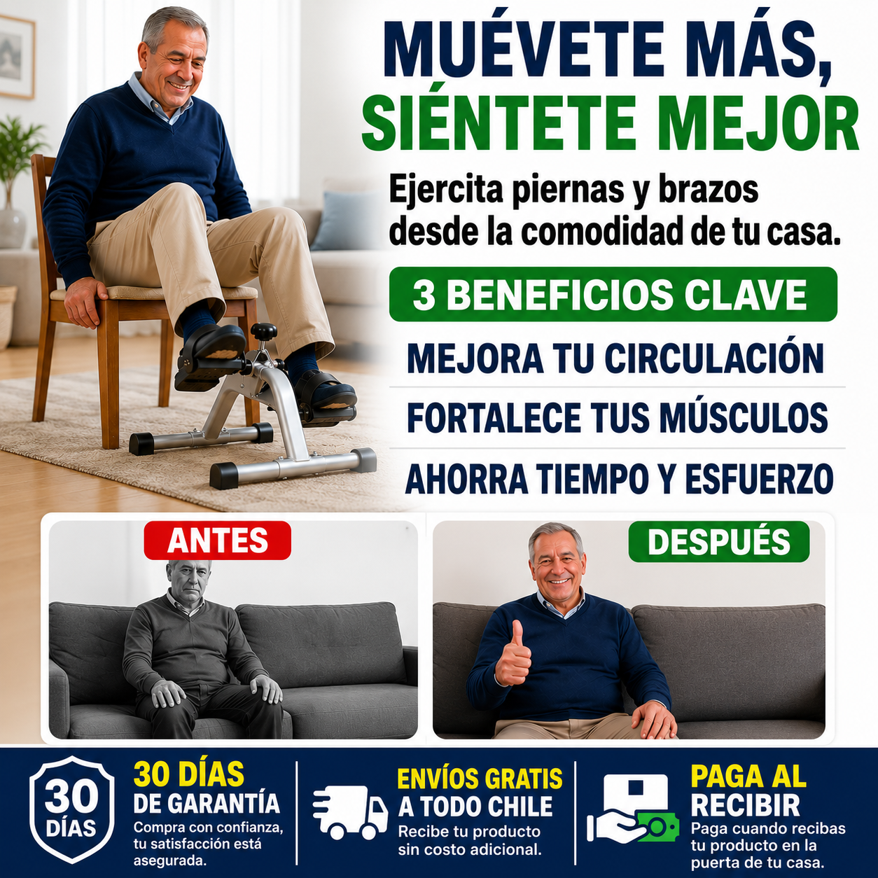 Bicicleta de fitness - Recupera tu movilidad sin salir de casa.