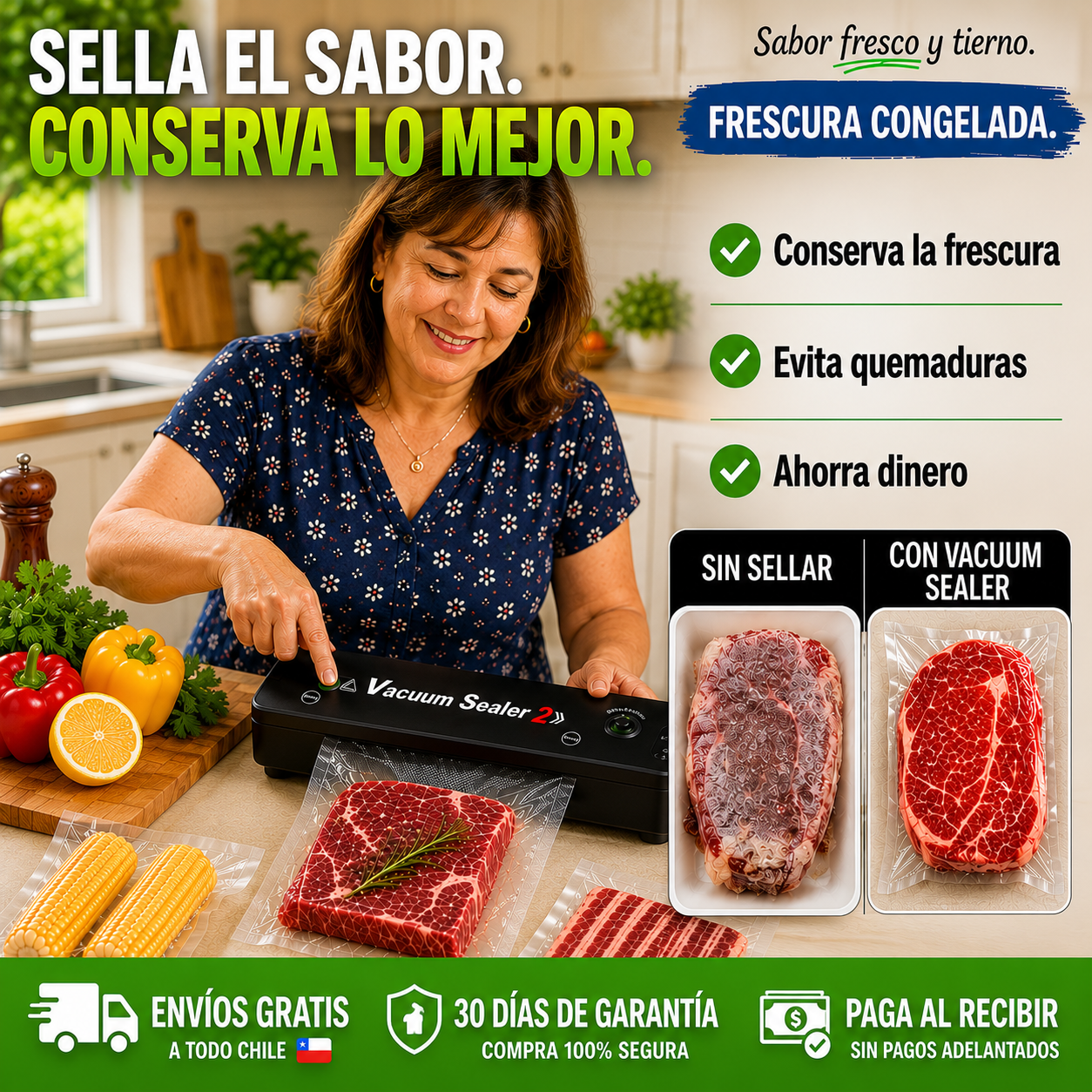 Guarda el sabor, sella el cariño: Comida fresca y deliciosa, siempre - Incluye 5 bolsas GRATIS