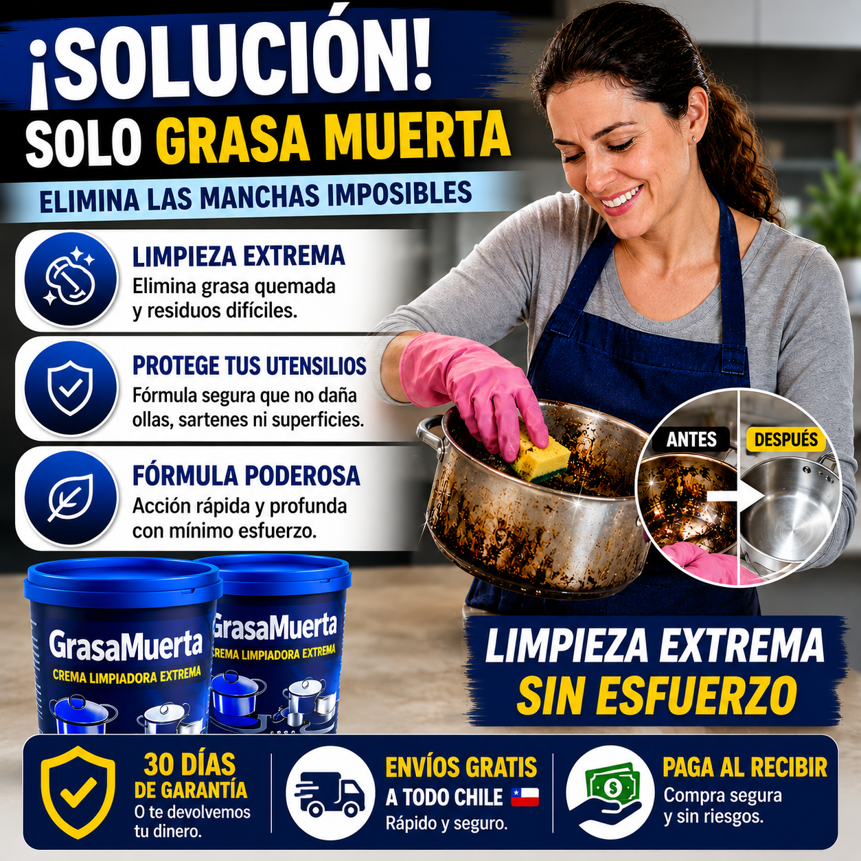 Limpiador Ollas Multiuso - Acaba con la suciedad más dura al instante
